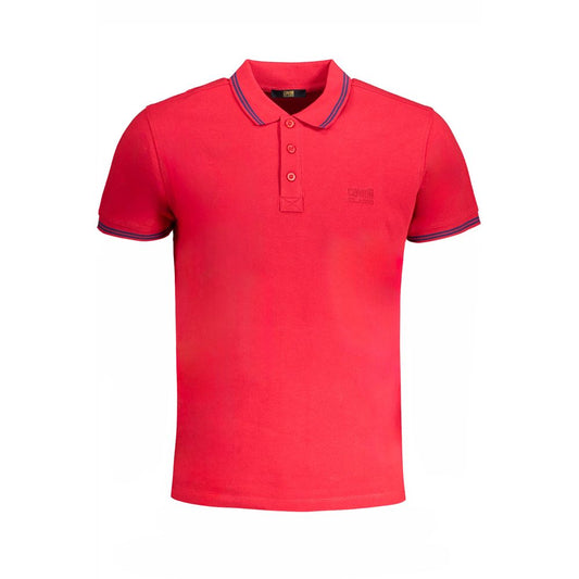 Cavalli Class Rosso Cotton Men Polo Shirt