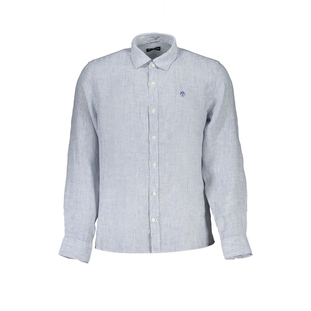 North Sails Blue Linen Pattern Shirt