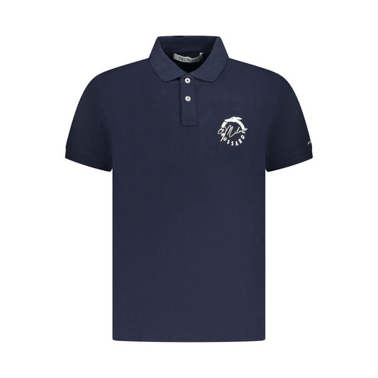 Trussardi Blue Cotton Men Polo Shirt