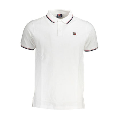 Norway 1963 Weißes Baumwoll-Poloshirt für Männer