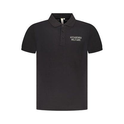 Accademia Militare Black Cotton Men's Polo Shirt