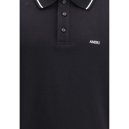 Amiri Black Cotton Polo T-Shirt