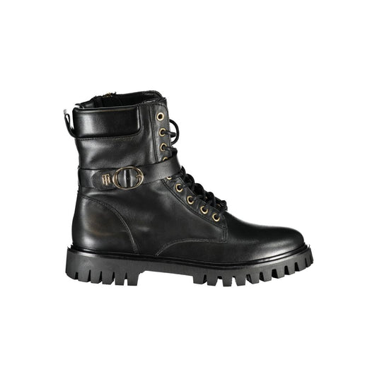 Tommy Hilfiger Schwarzes Leder Damen Stiefel