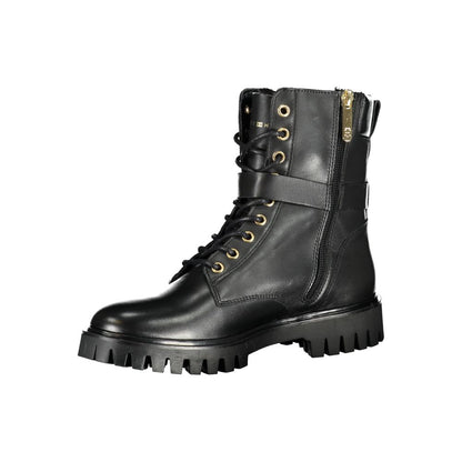 Tommy Hilfiger Schwarzes Leder Damen Stiefel
