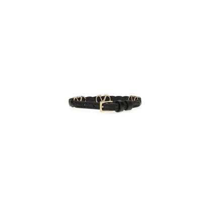 Valentino Garavani Black Calf Leather Bos Taurus Bracelet