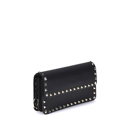 Valentino Garavani Black Calf Leather Bos Taurus Clutch Bag