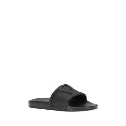 Valentino Garavani Black Rubber Flat Sandals