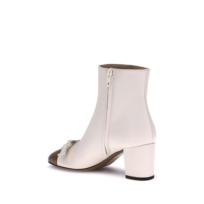 Valentino Garavani Cream Goatskin Ankle Boots
