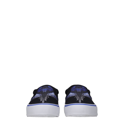 Marcelo Burlon Black Fabric Slip-On Loafers