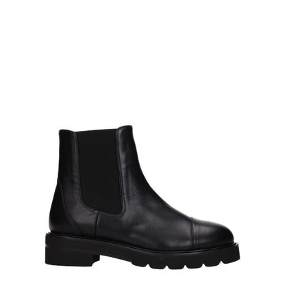 Stuart Weitzman Black Leather Ankle Boots