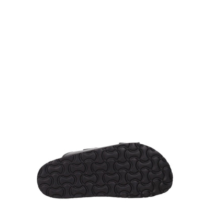 Palm Angels Black Leather Slippers