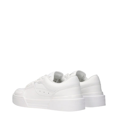 Dolce & Gabbana White Leather Low Top Sneakers