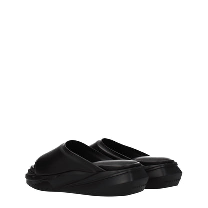 Alyx Black Leather Slippers
