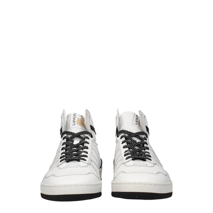 Lanvin White Leather High Top Sneakers