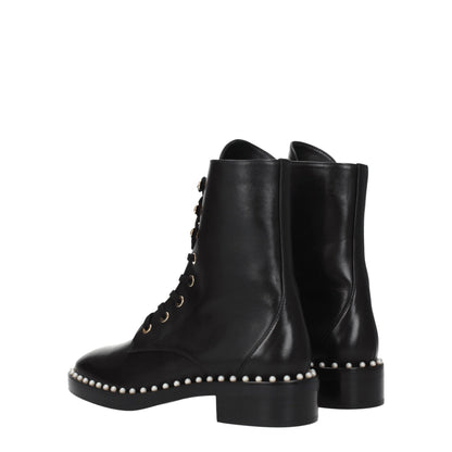 Stuart Weitzman Black Leather Ankle Boots