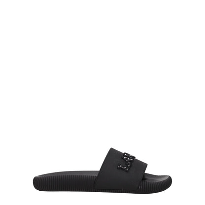 Lanvin Black Cotton Slippers