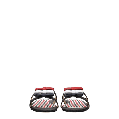 Thom Browne Black Leather Slippers