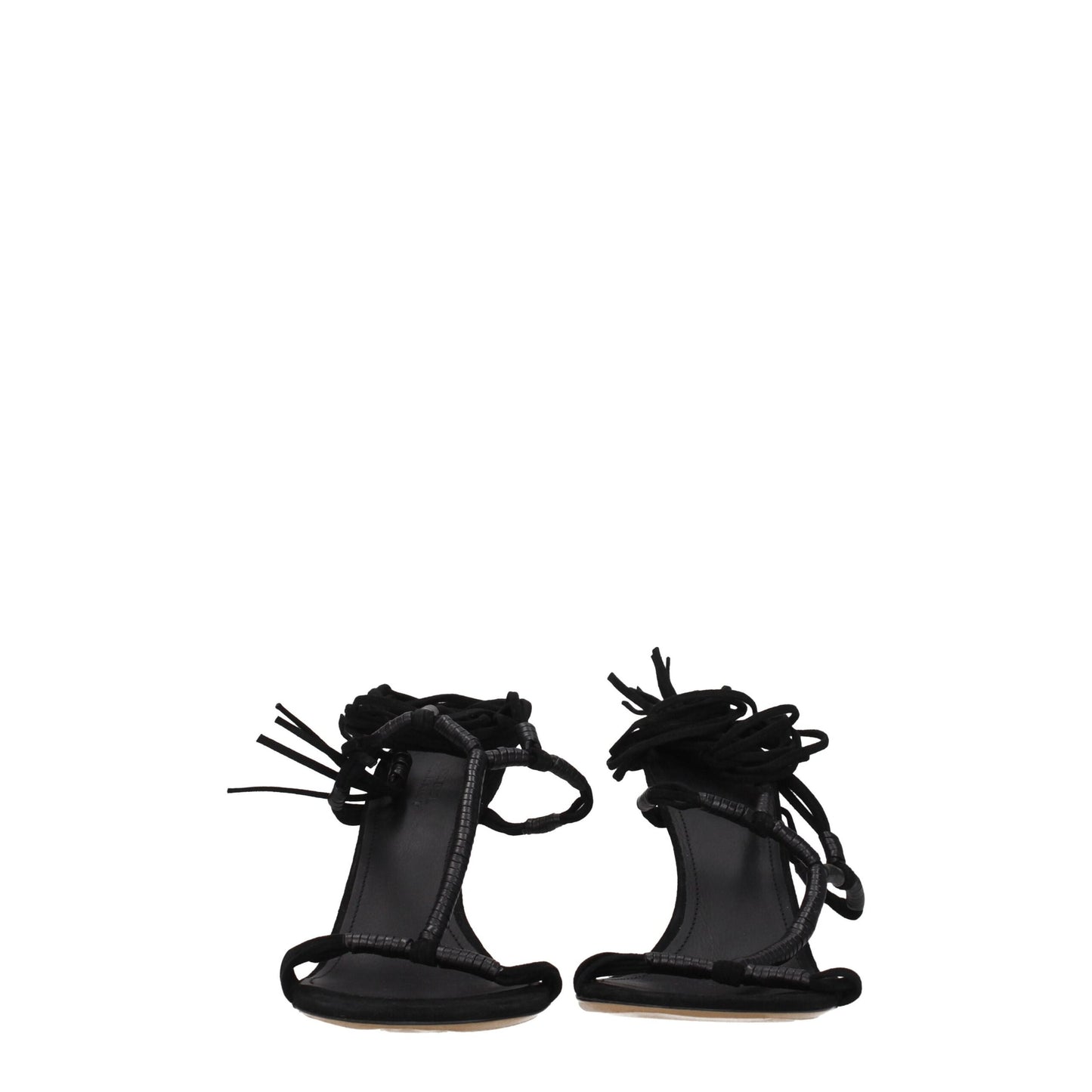 Isabel Marant Black Leather Stiletto Heel Sandals