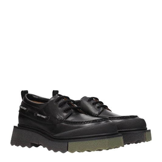 Off-White Schwarze Leder Slipper