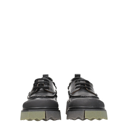 Off-White Schwarze Leder Slipper