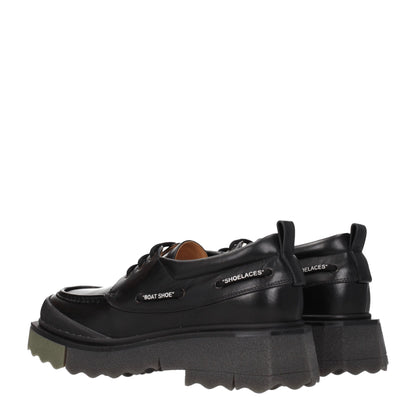 Off-White Schwarze Leder Slipper