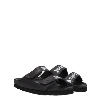 Palm Angels Black Leather Sandals