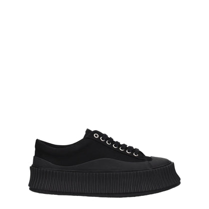 Jil Sander Black Fabric Chunky Sneakers