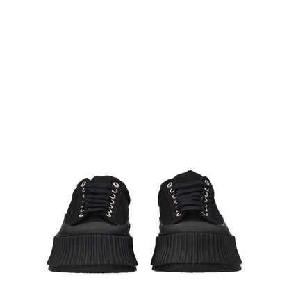 Jil Sander Black Fabric Chunky Sneakers