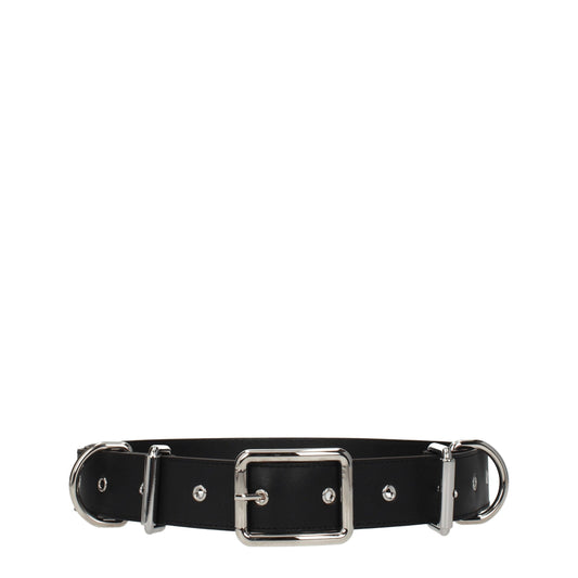 Moschino Black Leather Belt
