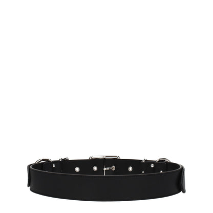 Moschino Black Leather Belt