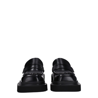Dolce & Gabbana Black Leather Slip-On Loafers