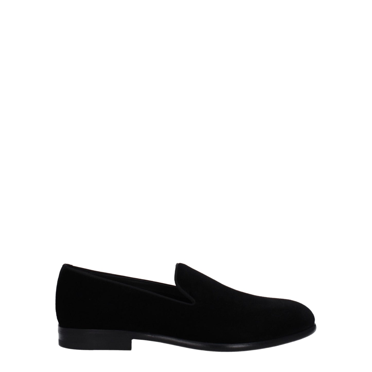 Dolce & Gabbana Black Velvet Slip-On Loafers