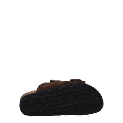 Palm Angels Brown Leather Slippers