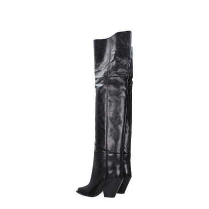 Isabel Marant Black Leather Over The Knee