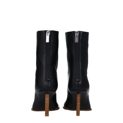Jacquemus Black Leather Ankle Boots