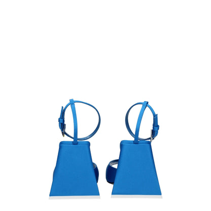 The Attico Blue Satin Stiletto Heel Sandals