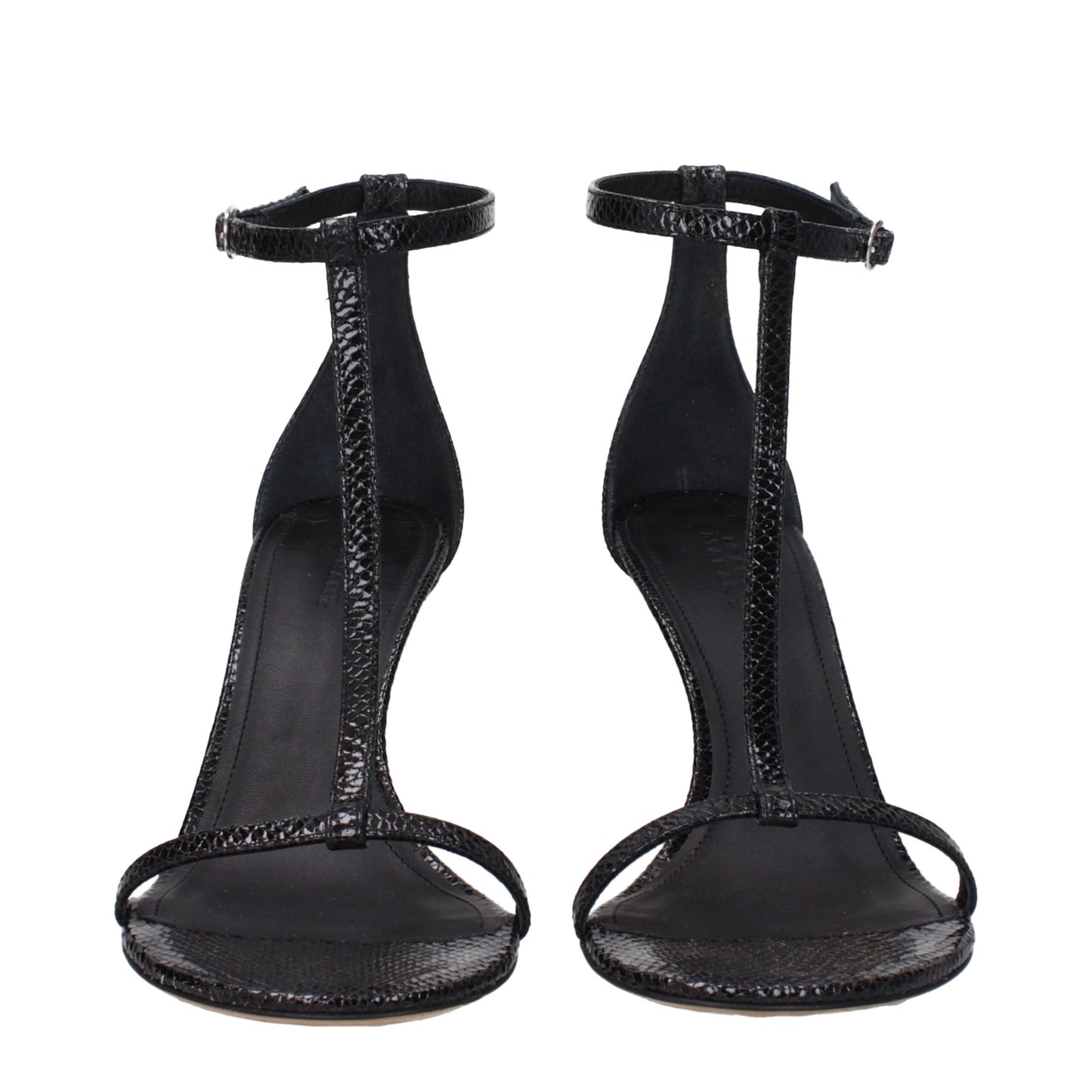 Isabel Marant Black Leather Stiletto Heel Sandals