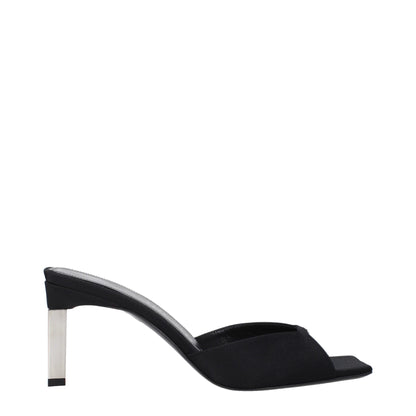 The Attico Black Satin Stiletto Heel Sandals