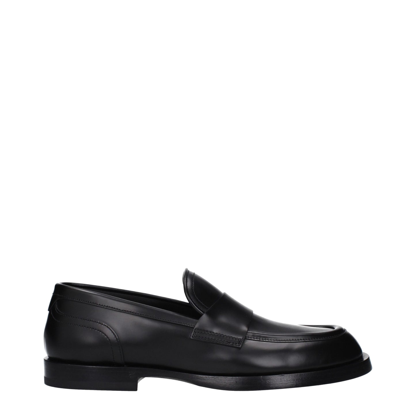Dolce & Gabbana Black Leather Slip-On Loafers