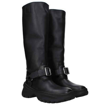 Burberry Black Leather Boots