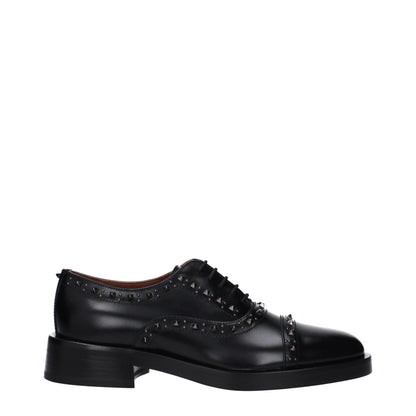 Valentino Garavani Black Leather Oxfords And Derbies