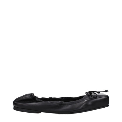 Jacquemus Black Leather Ballet Flats