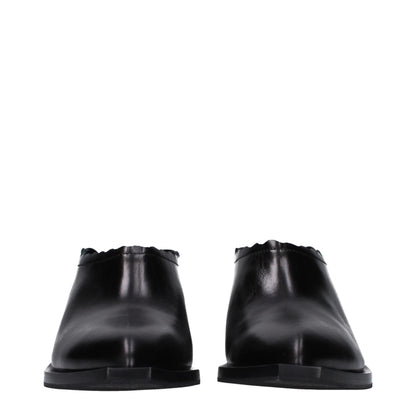 Moschino Black Leather Mules