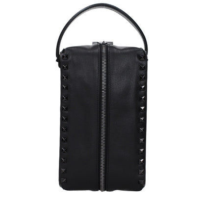 Valentino Garavani Black Leather Clutch Bag