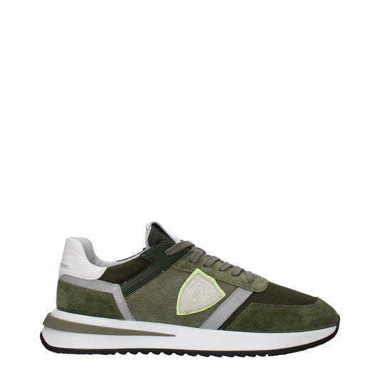 Philippe Model Green Leather Athletic Sneakers