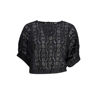 Desigual "Schwarze Polyester-Damenbluse mit kontrastierendem Gummibund"