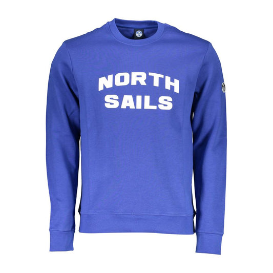 North Sails Blue Cotton Men Sweatshirt