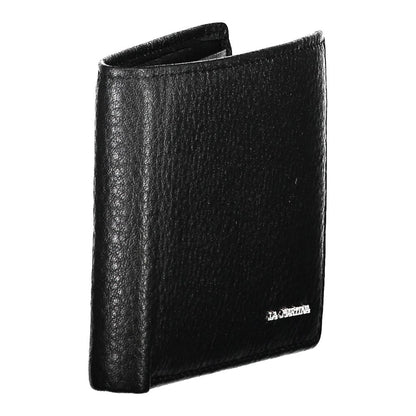 La Martina Black Leather Men's Wallet Holder