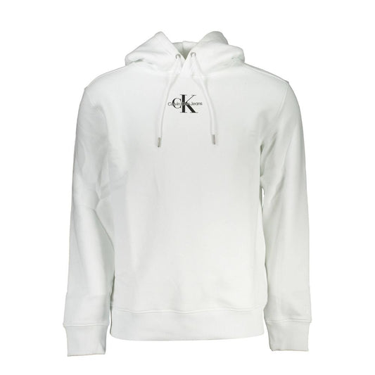 Calvin Klein Weißer Baumwollpullover für Männer mit Kapuze
