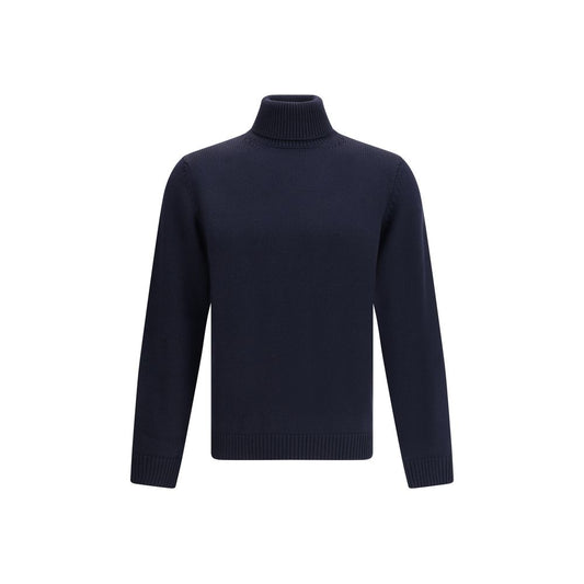 Roberto Collina Blue Merino Wool Turtleneck